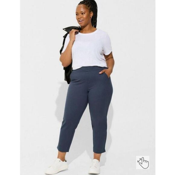 Torrid Pull-On Relaxed Taper Studio Luxe Ponte High-Rise Pants 2X -Tall - Picture 1 of 5